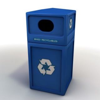 Commercial Zone Recycler 38 Gallon Blue Recycling Bin   Recycling Bins