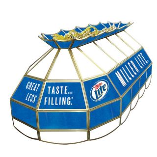 Miller Lite Stained Glass Pool Table Light   40 Inch   Billiard Lights