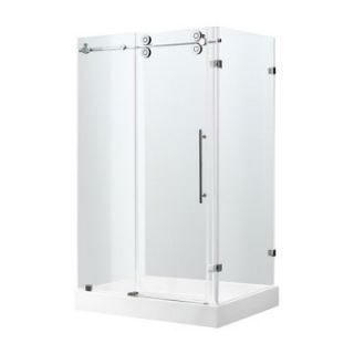 Vigo VG605148W 48.125W x 79.875H in. Clear Glass Shower Enclosure with Base   Bathtub and Shower Doors