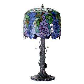 Art Glass by Summit Collection Tiffany Style Wisteria Lamp   Table Lamps