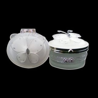 Butterfly Glass Jewelry Boxes   4 Piece Set   Womens Jewelry Boxes
