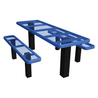 Permanent Mount Expanded Metal ADA Commercial Grade Picnic Table   Commercial Picnic Tables