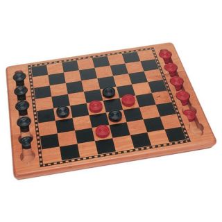 Red & Black Wood Checkers Set   Board Games