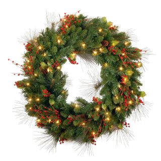 30 in. Holiday Decorated Pre lit Wreath   Christmas Wreaths