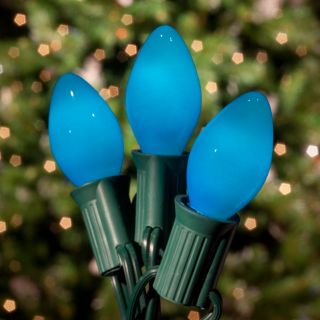 Brite Ideas 25 Bulb Blue C9 Incandescent Opaque Light Set   Christmas Lights