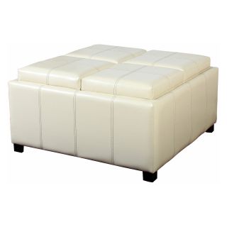 Best Selling Home Decor Dartmouth Four Sectioned Leather Cube Storage Ottoman   Coffee Tables