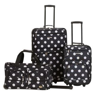 Rockland Luggage 3 Piece Dot Luggage Set   Luggage Sets