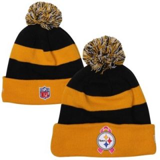 New Era Pittsburgh Steelers 2013 Breast Cancer Awareness Cuffed Knit Hat   Gold/Black