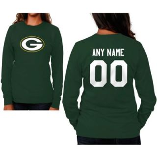 Green Bay Packers Womens Custom Any Name & Number Long Sleeve T Shirt