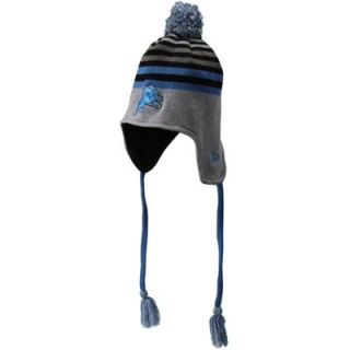 New Era Detroit Lions Stripe Top Knit Hat with Tassels   Gray/Light Blue