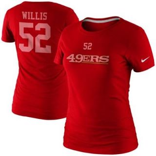 Nike Patrick Willis San Francisco 49ers Ladies Player Name and Number T Shirt   Scarlet