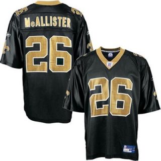 Reebok NFL Equipment New Orleans Saints #26 Deuce McAllister Black Replica Football Jersey