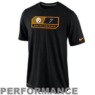 Nike Ben Roethlisberger Pittsburgh Steelers Dri FIT Legend Team Name Number Performance T Shirt   Black