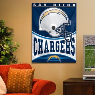 San Diego Chargers 27 x 37 Vertical Banner Flag   Navy Blue/ White