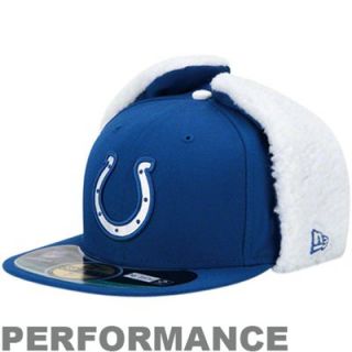 New Era Indianapolis Colts On Field Dog Ear 59FIFTY Fitted Performance Hat   Royal Blue