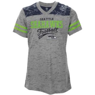 Seattle Seahawks Youth Girls Burnout Jersey T Shirt   Ash