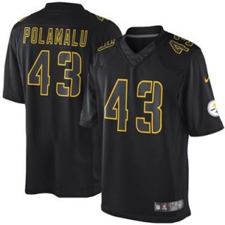 Nike Troy Polamalu Pittsburgh Steelers Impact Twill Jersey   Black