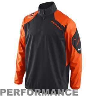 Nike Cincinnati Bengals Fly Rush Half Zip Performance Jacket   Black/Orange