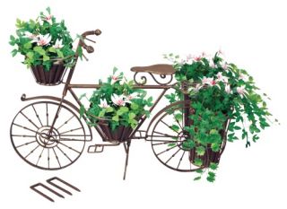 Cast Iron Bronze Bicycle Planter   Planters