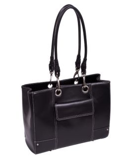 McKleinUSA Serena Black Faux Leather Ladies Business Tote   Black   Briefcases & Attaches
