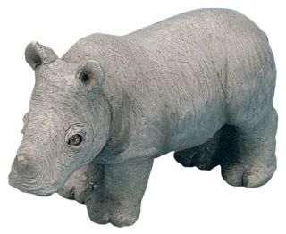 Sandicast Small Size Rhinoceros Sculpture   Garden Statues