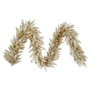 Vickerman 9 ft. Champagne Pre Lit Garland   Clear Lights   Christmas Garland