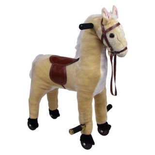 Happy Trails Plush Walking Horse with Wheels and Foot Rest   Rocking Toys
