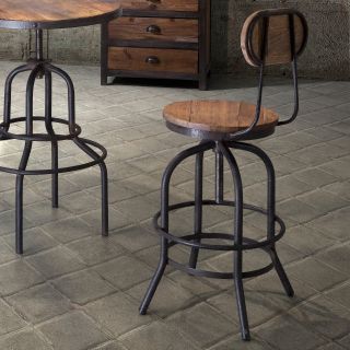Zuo Modern Twin Peaks Bar Chair   Distressed Natural   Bar Stools