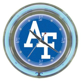US Air Force 14 in. Chrome Double Ring Neon Wall Clock   Wall Clocks