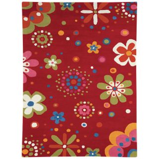 Dynamic Rugs Fantasia Flower Power 1705 Kids Area Rug   Bright Red   Area Rugs