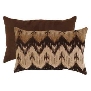 Ikat Chevron Chocolate Rectangular Throw Pillow   Decorative Pillows