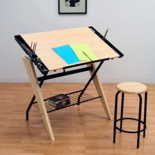 Studio Designs Sonic Craft Center   Black / Maple   Drafting & Drawing Tables
