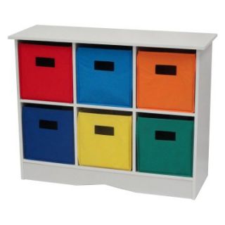 RiverRidge Kids White Cabinet with 6 Bins   Toy Storage