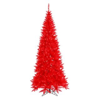 Vickerman Red Slim Fir Pre lit Christmas Tree   Christmas Trees