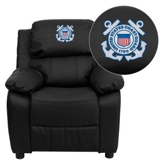 Flash Furniture United States Coast Guard Leather Kids Recliner with Storage Arms   Kids Recliners