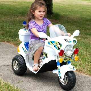 Lil Rider Police Motorcycle Battery Operated   White   Battery Powered Riding Toys