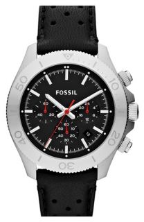 Fossil Retro Traveler Chronograph Leather Strap Watch, 45mm