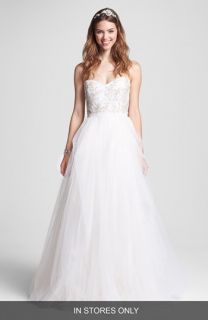 Sean Collection Embellished Strapless Tulle Ball Gown