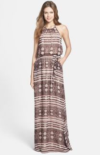 Jessica Simpson Print Halter Maxi Dress