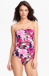 Tommy Bahama Meridian Shirred One Piece Bandeau Swimsuit