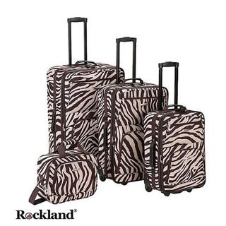 Rockland Deluxe Zebra Brown 4 piece Luggage Set Rockland Four piece Sets