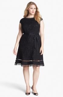 Adrianna Papell Lace Fit & Flare Dress (Plus Size)