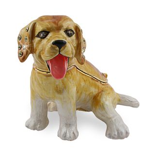 Objet d'art 'Shasta' Golden Retriever Puppy Trinket Box Collectible Figurines