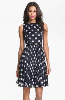 Adrianna Papell Burnout Polka Dot Fit & Flare Dress (Regular & Petite)