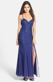 Sean Collection Beaded Mesh Gown
