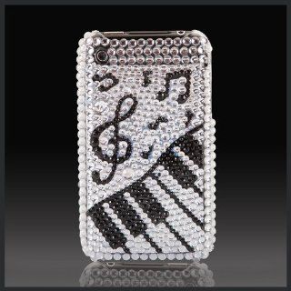 Hard Plastic Snap on Cover Fits Apple iPhone 3G 3GS Music Piano Keyboard Silver Rhinestone AT&T (does NOT fit Apple iPhone or iPhone 4/4S or iPhone 5/5S/5C) Cell Phones & Accessories