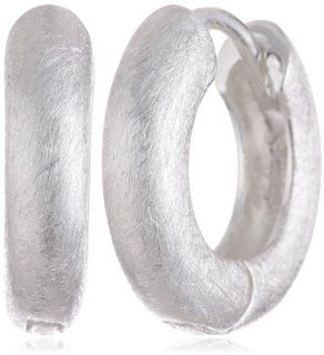 VINANI brand Germany 925 Sterling Silver Women Huggie Hoop Earrings round brushed CRG Jewelry