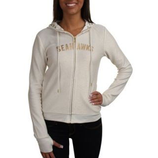 All Sport Couture Seattle Seahawks Ladies Play Action Full Zip Hoodie   Cream