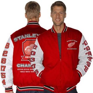 Detroit Red Wings Hall of Fame Commemorative Canvas Full Zip Jacket   Red/White