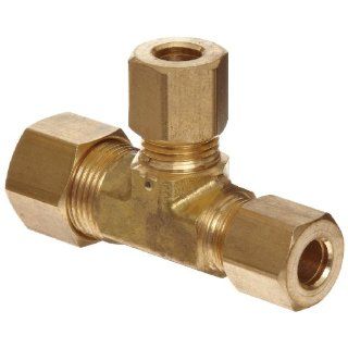 Anderson Metals Brass Tube Fitting, Reducing Tee, 3/8" x 1/4" x 1/4" Compression